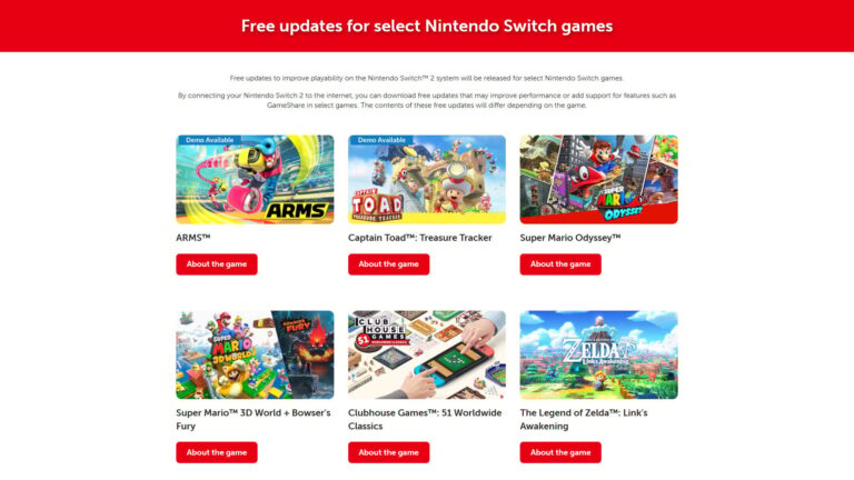 Nintendo announces free updates for 12 first party games on the
