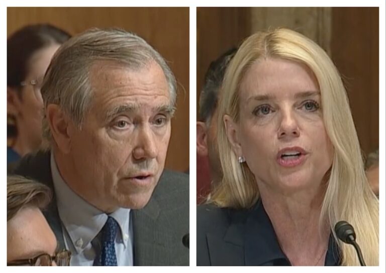 Ag pam bondi and oregon senator jeff merkley clash during