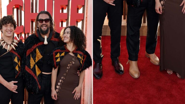Jason momoa and his children sport earth toned footwear at hawaii