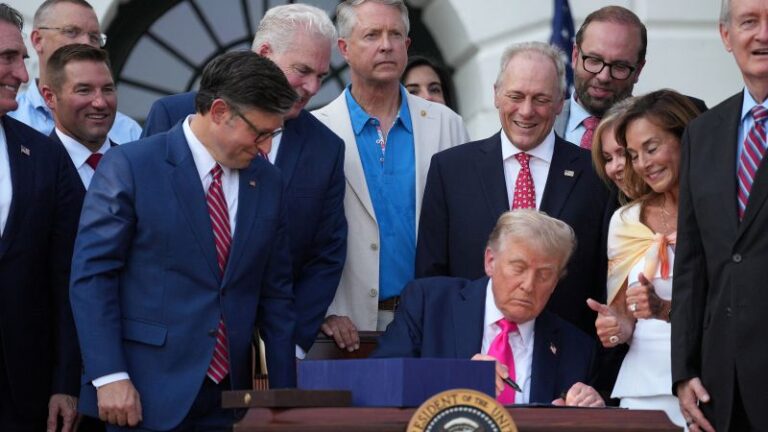 Trump signs legislation into law and celebrates with july 4