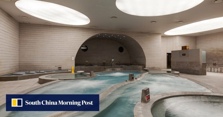 Activities at spa land in busan, south korea, including body