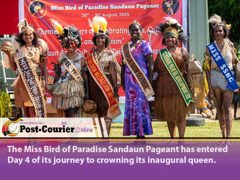 Miss bird of paradise sandaun event is in progress.