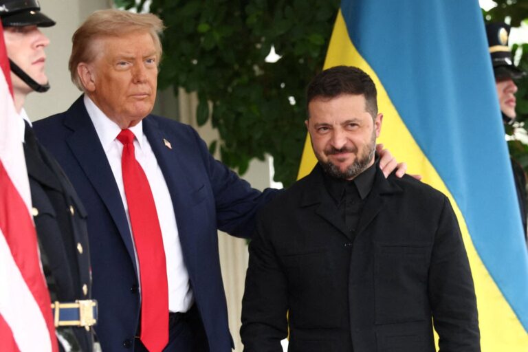 Zelensky arrives at the white house in a black suit