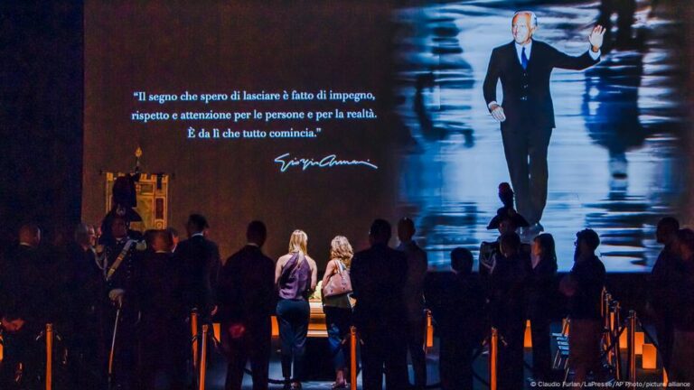 Mourners honor giorgio armani in milan on september 6, 2025.