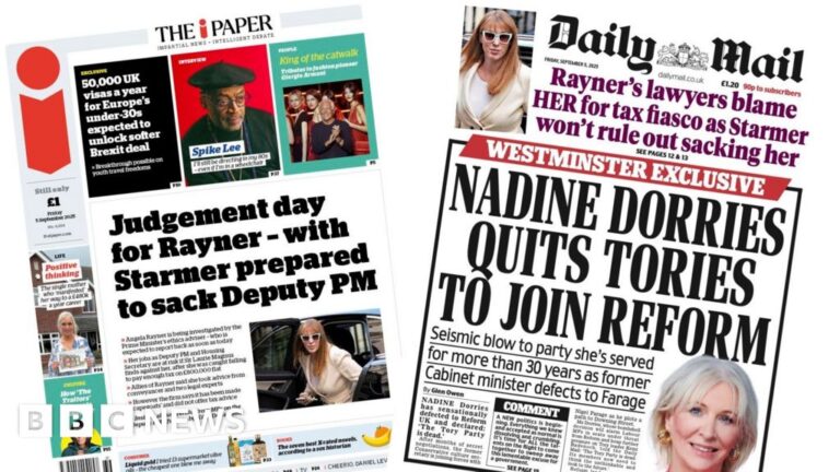 Rayner's day of reckoning and dorries departs from the conservative