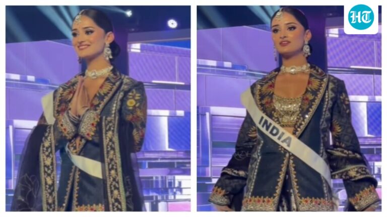 Manika Vishwakarma dazzles in a black lehenga paired with an elegant embroidered jacket at Miss Universe 2025, with fans praising her as a true queen. Manika Vishwakarma dazzles in a black lehenga paired with an