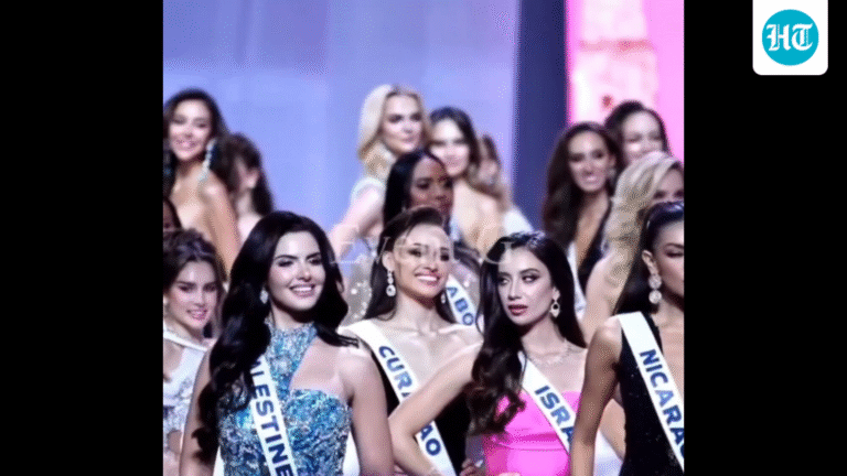 Miss Israel refutes claims of giving Miss Palestine a hostile glance after viral contest video; she explains her expression was just a neutral look. Miss Israel refutes claims of giving Miss Palestine a hostile