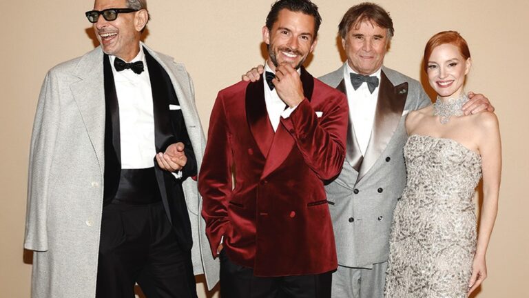 Jessica Chastain and Jonathan Bailey at the Brunello Cucinelli Documentary