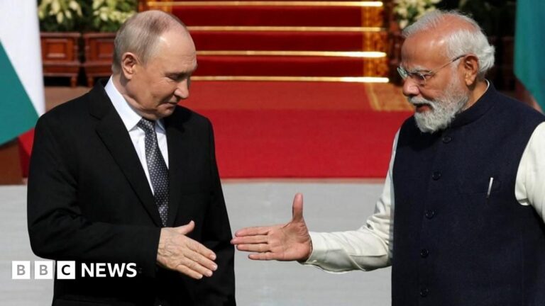 Russian President Vladimir Putin visits Prime Minister Narendra Modi in