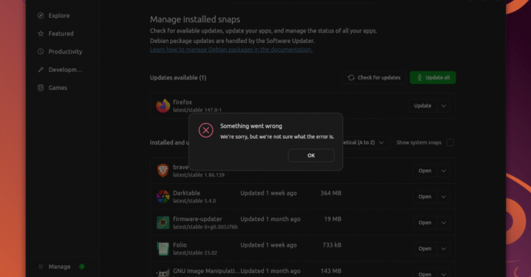 I returned to Linux and it turned out to be
